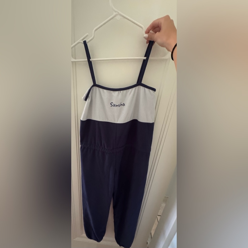 Sansha Navy/ light teal ballet jumpsuit XS